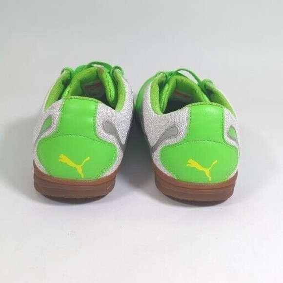 PUMA Powercat 4.12 Sala Soccer Shoe Men\'s size 10 Neon Green/White